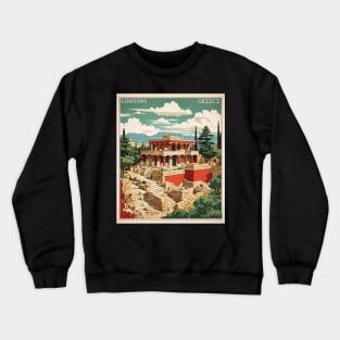 Knossos Greece Tourism Vintage Travel Poster Crewneck Sweatshirt